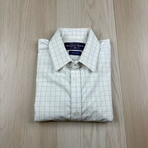 Mizzen+Main Leeward Trim Fit Check Plaid Performance Shirt Mens Large Tall